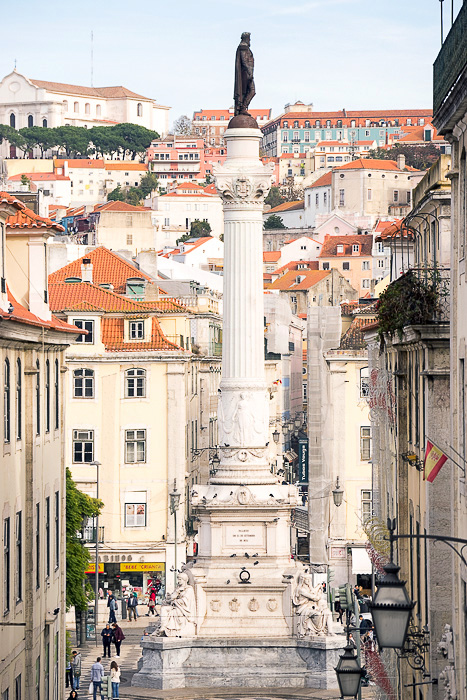 Praca Rossio Lisbon Statue